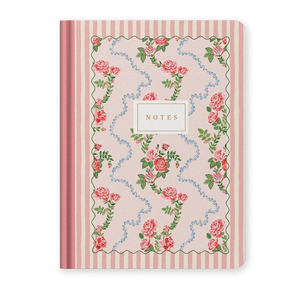 CATH KIDSTON - B6 PREMIUM HARD COVER NOTEBOOK | ROSE FLUTTER STRIPE