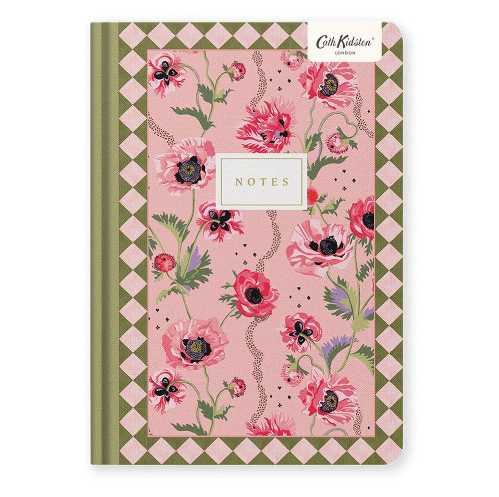 CATH KIDSTON - A5 PREMIUM HARD COVER NOTEBOOK | PINK POPPIES