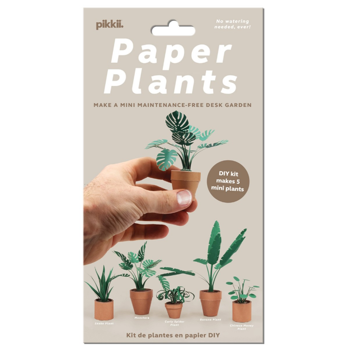 PIKKII - PAPER PLANTS SET OF 5 CRAFT KIT (ORIGAMI)