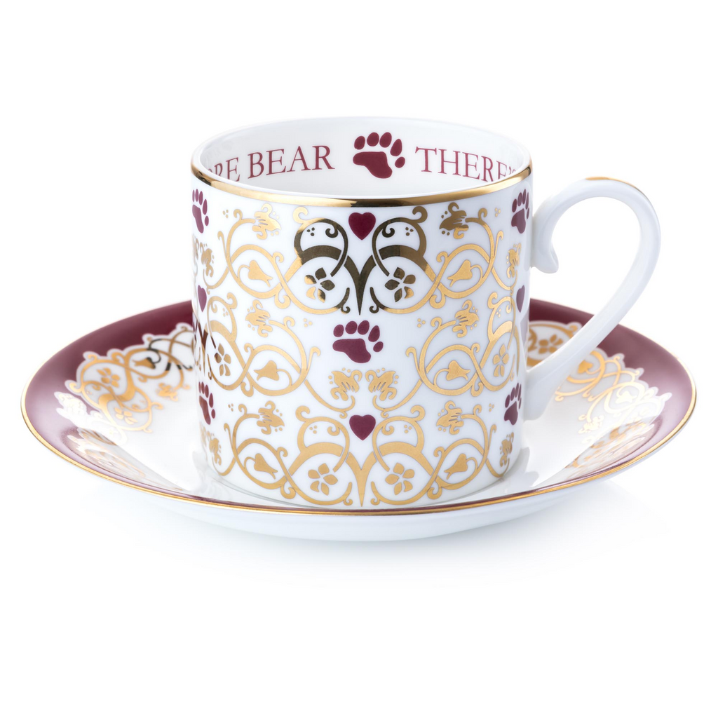 THE ENGLISH LADIES CO - CHARLIE BEARS | CUP & SAUCER | ALWAYS ROOM FOR FOR ONE MORE