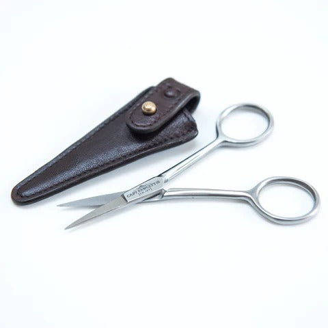 CAPTAIN FAWCETT - HAND CRAFTED GROOMING SCISSORS WITH LEATHER POUCH