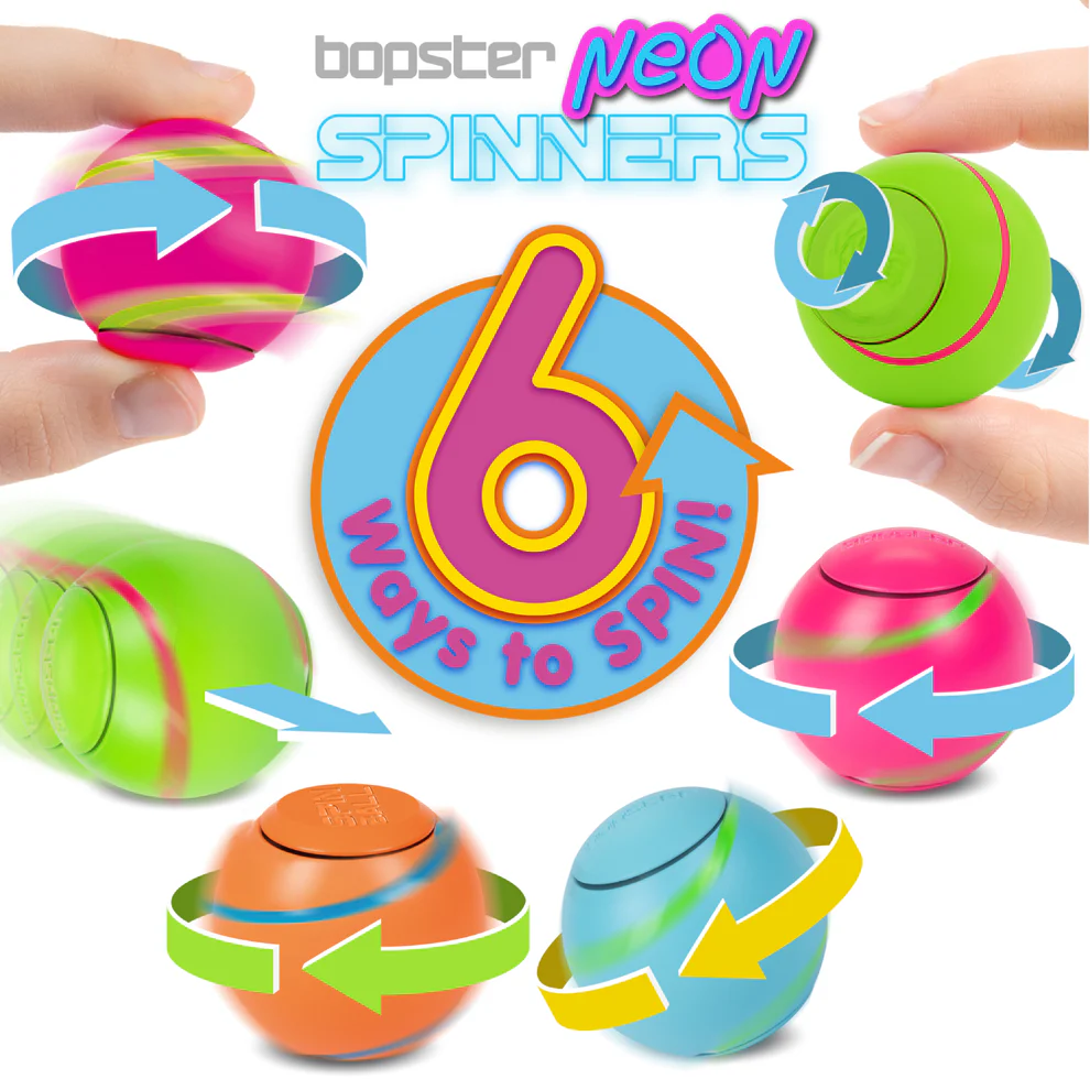 BOPSTER - NEON SPIN BALL SPINNER (ASSORTED)