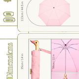 ORIGINAL DUCKHEAD - PINK COMPACT ECO-FRIENDLY WIND RESISTANT UMBRELLA