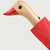 ORIGINAL DUCKHEAD - RED COMPACT ECO-FRIENDLY WIND RESISTANT UMBRELLA