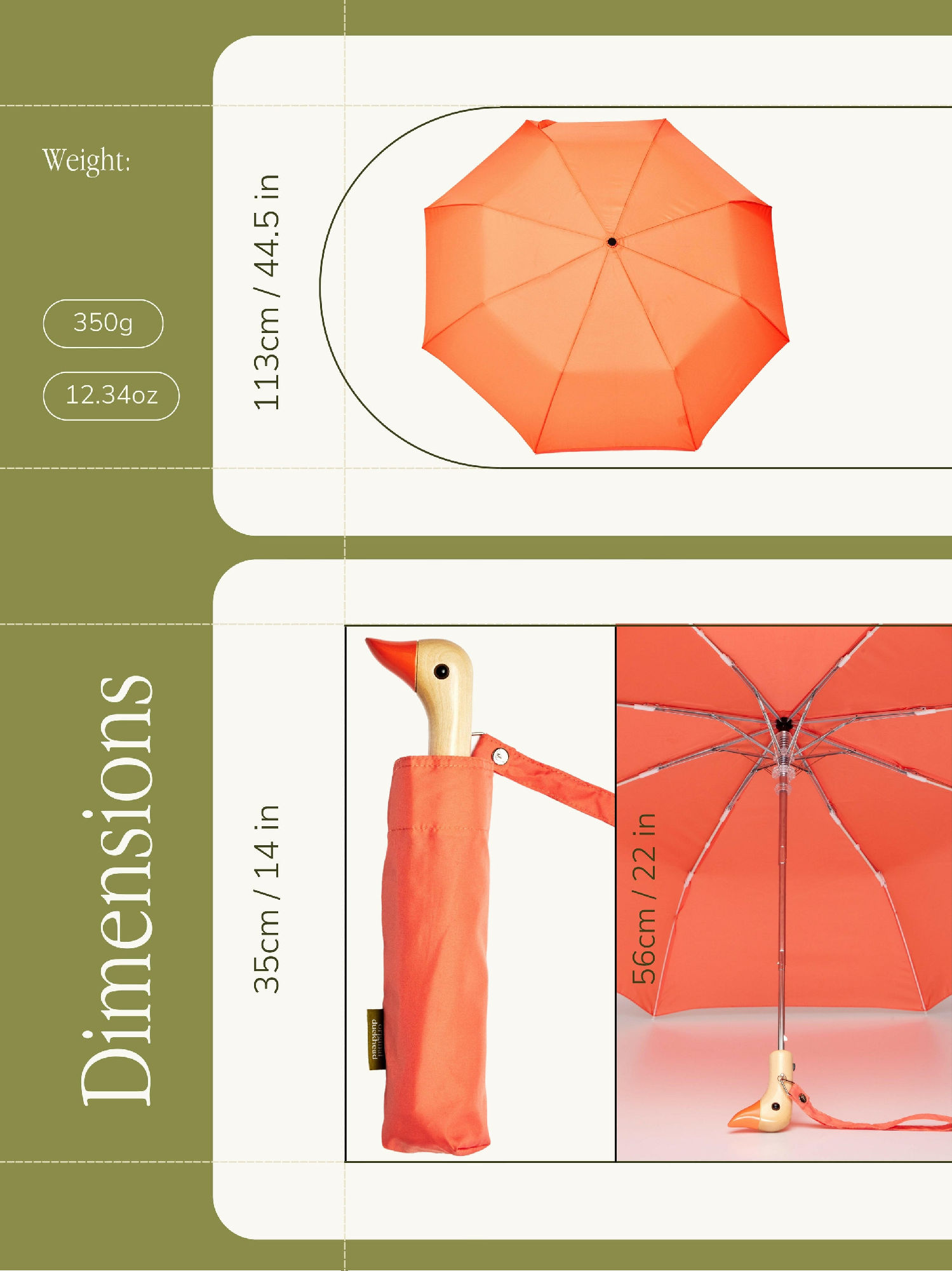 ORIGNAL DUCKHEAD - COMPACT UMBRELLA | PEACH