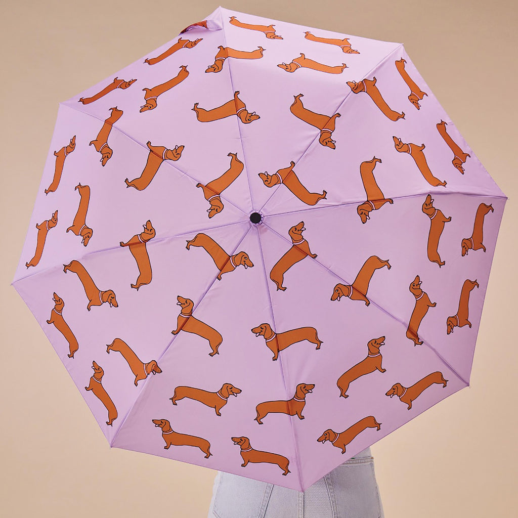 ORIGINAL DUCKHEAD - COMPACT UMBRELLA |  COUCOU SUZETTE DACHSHUND PURPLE