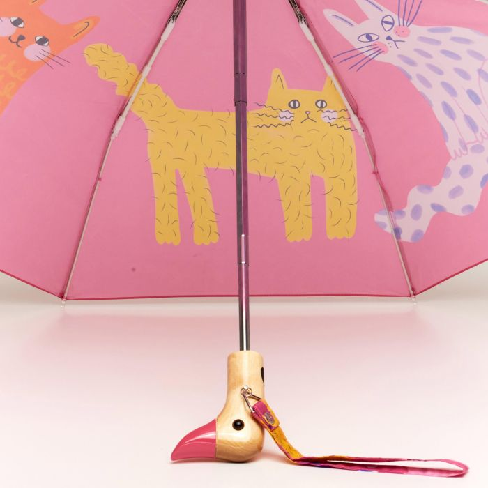 ORIGINAL DUCKHEAD - COMPACT UMBRELLA | FUCHSIA ARTY CATS
