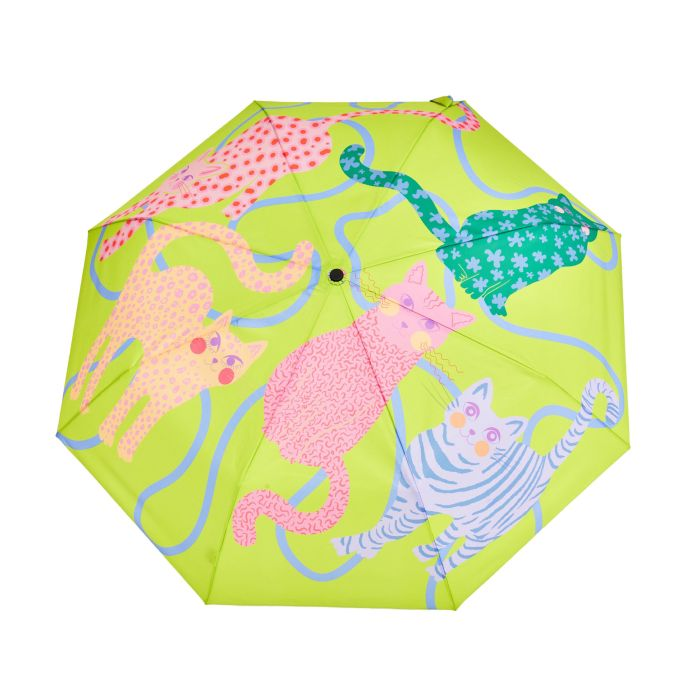ORIGINAL DUCKHEAD - COMPACT UMBRELLA | LIME ARTY CATS