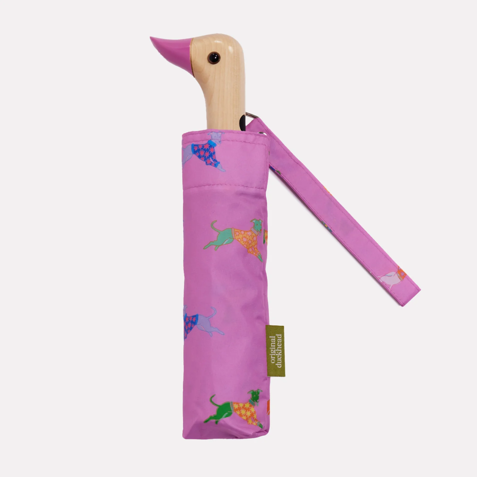 ORIGINAL DUCKHEAD - COMPACT DUCK UMBRELLA | DOGS IN PINK