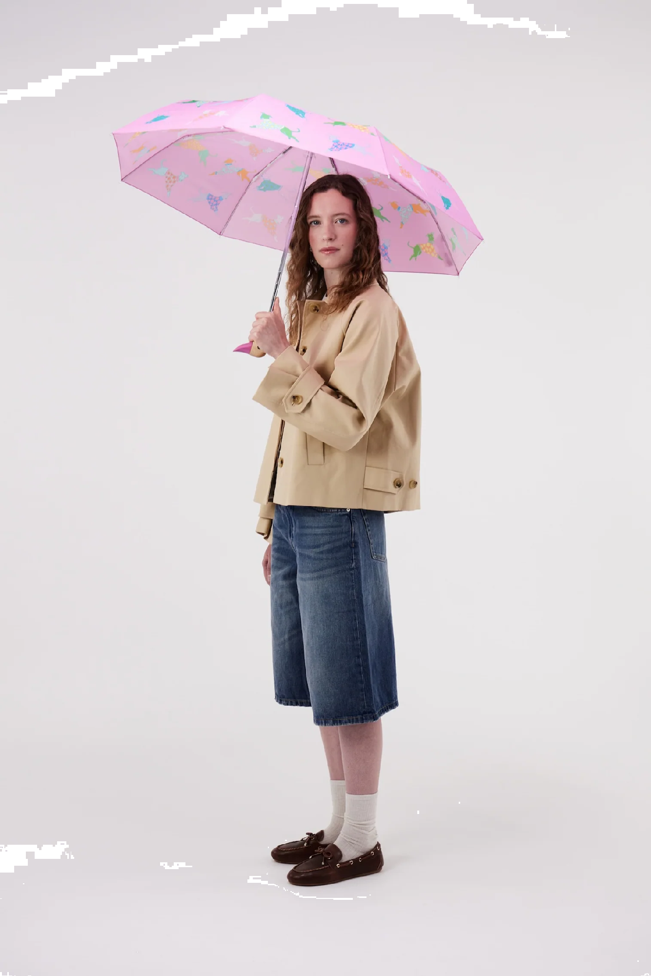 ORIGINAL DUCKHEAD - COMPACT DUCK UMBRELLA | DOGS IN PINK