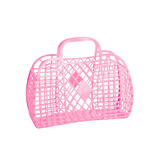 SUNJELLIES - RETRO BASKET | SMALL | BUBBLEGUM PINK 