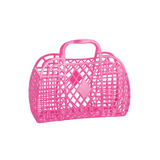 SUNJELLIES - RETRO BASKET | SMALL | BERRY PINK