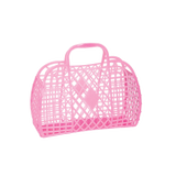 SUNJELLIES - RETRO BASKET | SMALL | NEON PINK