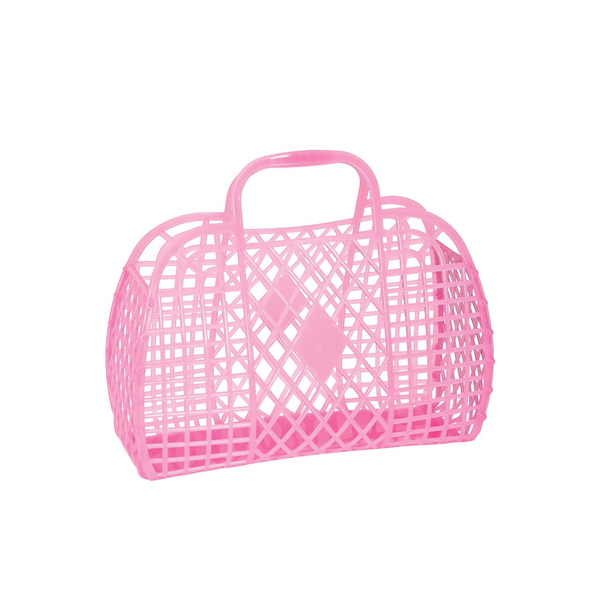 SUNJELLIES - RETRO BASKET | SMALL | NEON PINK