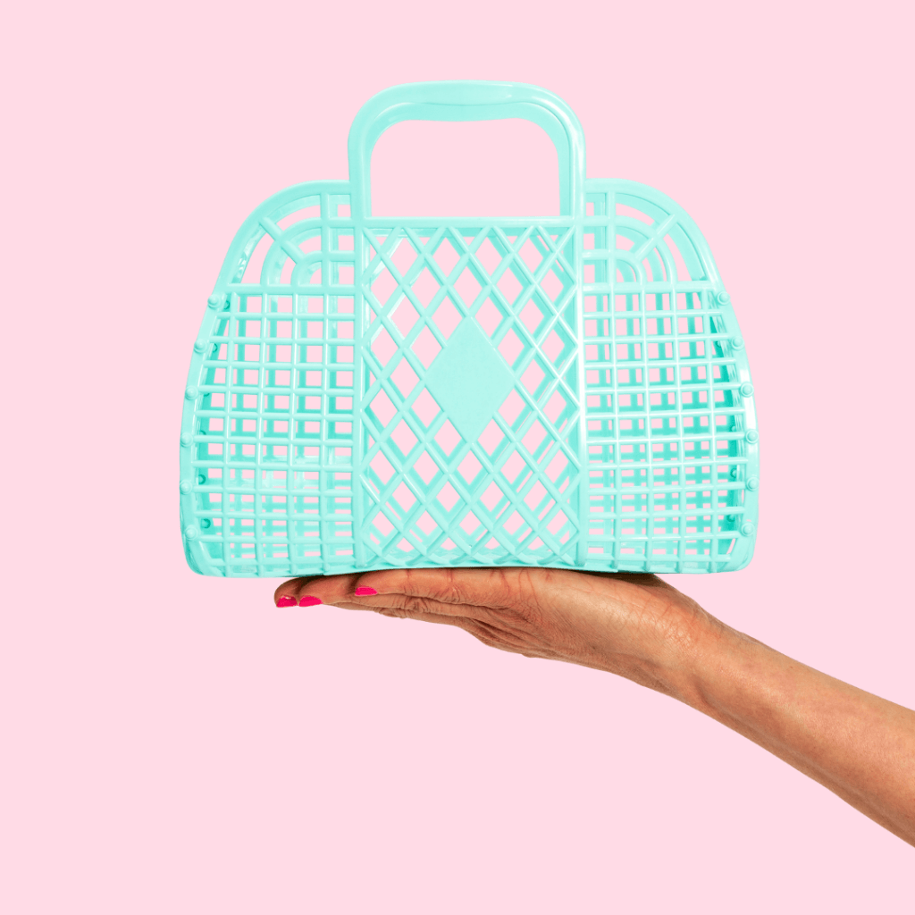 SUNJELLIES - RETRO BASKET | SMALL | SEAFOAM