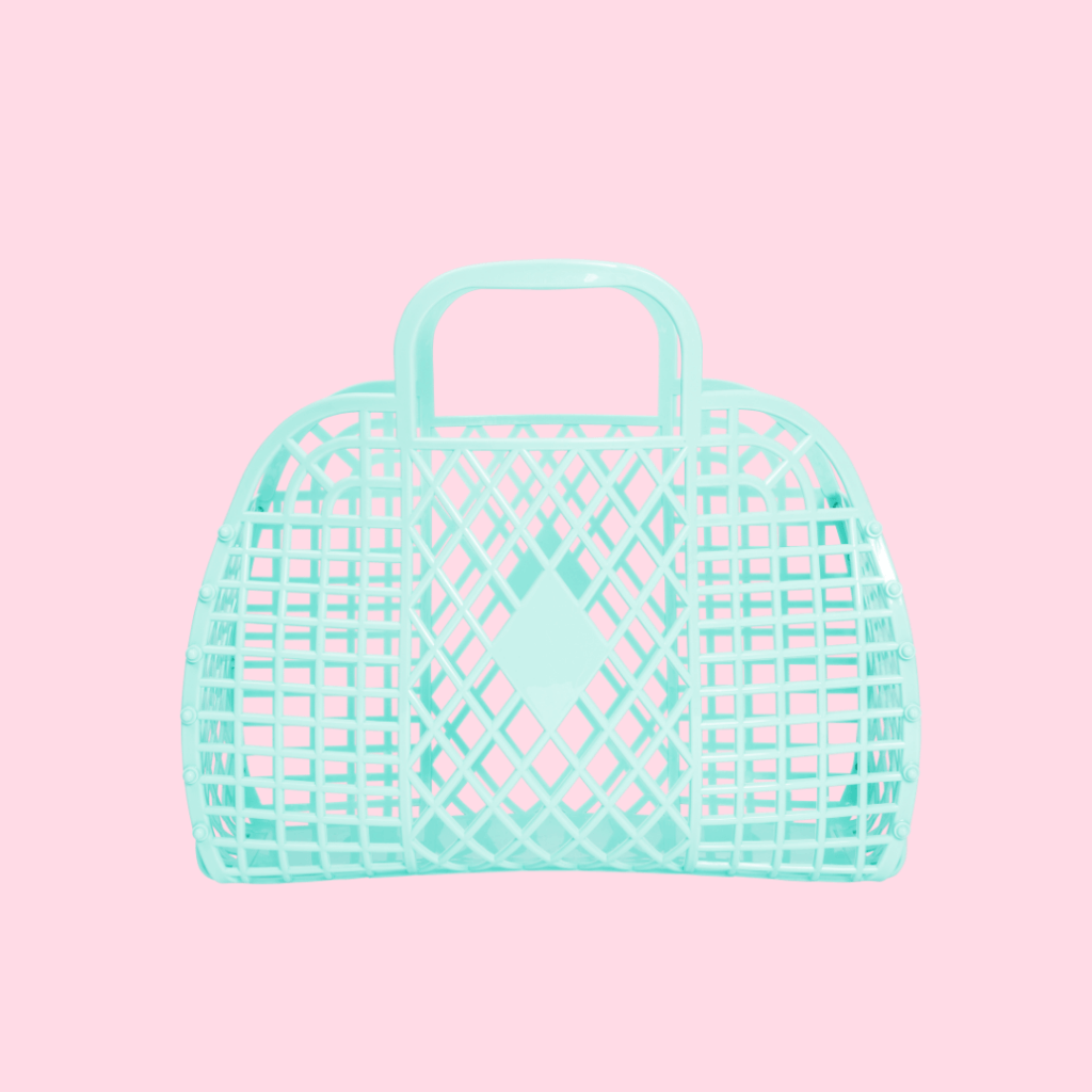 SUNJELLIES - RETRO BASKET | SMALL | SEAFOAM