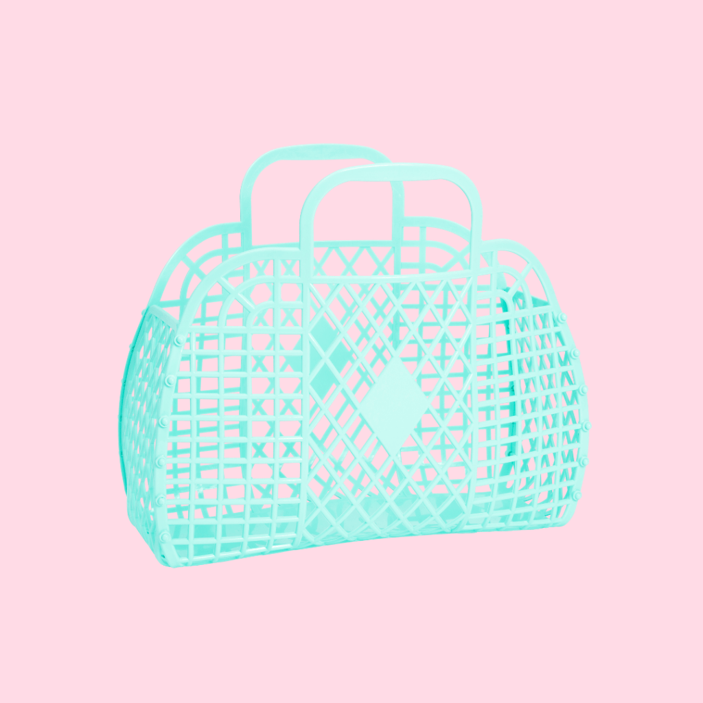 SUNJELLIES - RETRO BASKET | SMALL | SEAFOAM