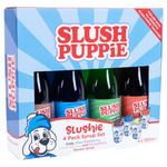 SLUSH PUPPIE -  4 PACK SYRUP | BLUE RASPBERRY, STRAWBERRY, COLA, LEMON & LIME