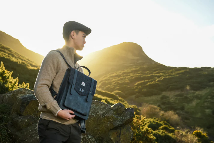 ISLANDER - THE CARLOWAY BACKPACK | PINK & BLUE TARTAN
