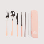 The Somewhere Co Cutlery Kit Silver & Blush