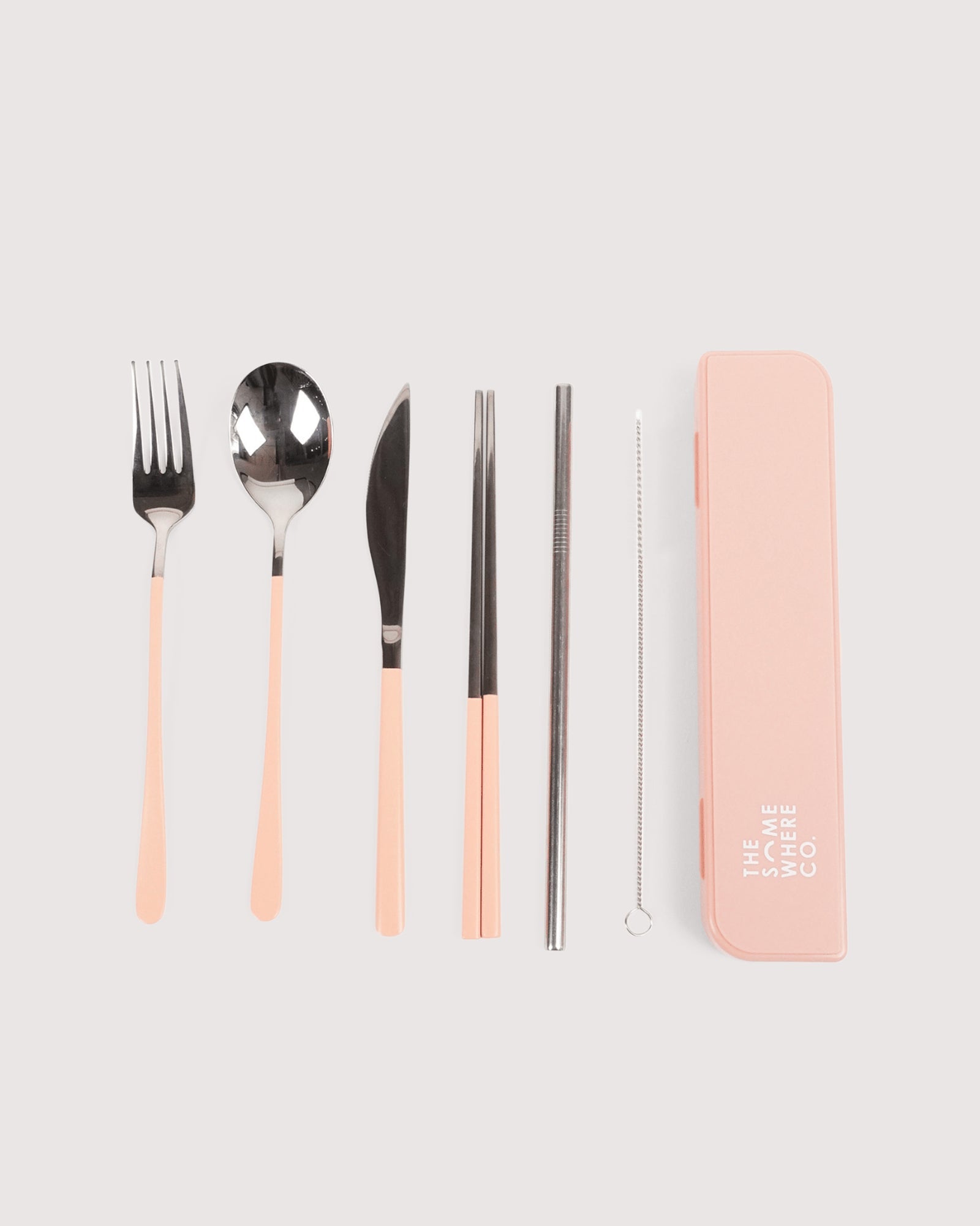 The Somewhere Co Cutlery Kit Silver & Blush