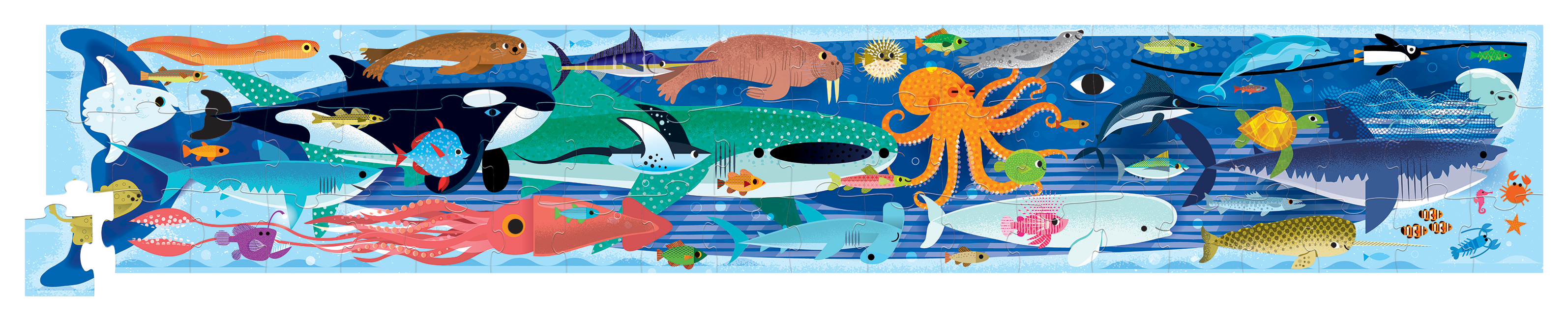 CROCODILE CREEK - SUPER DUPER LONG PUZZLE 60 PC | OCEAN