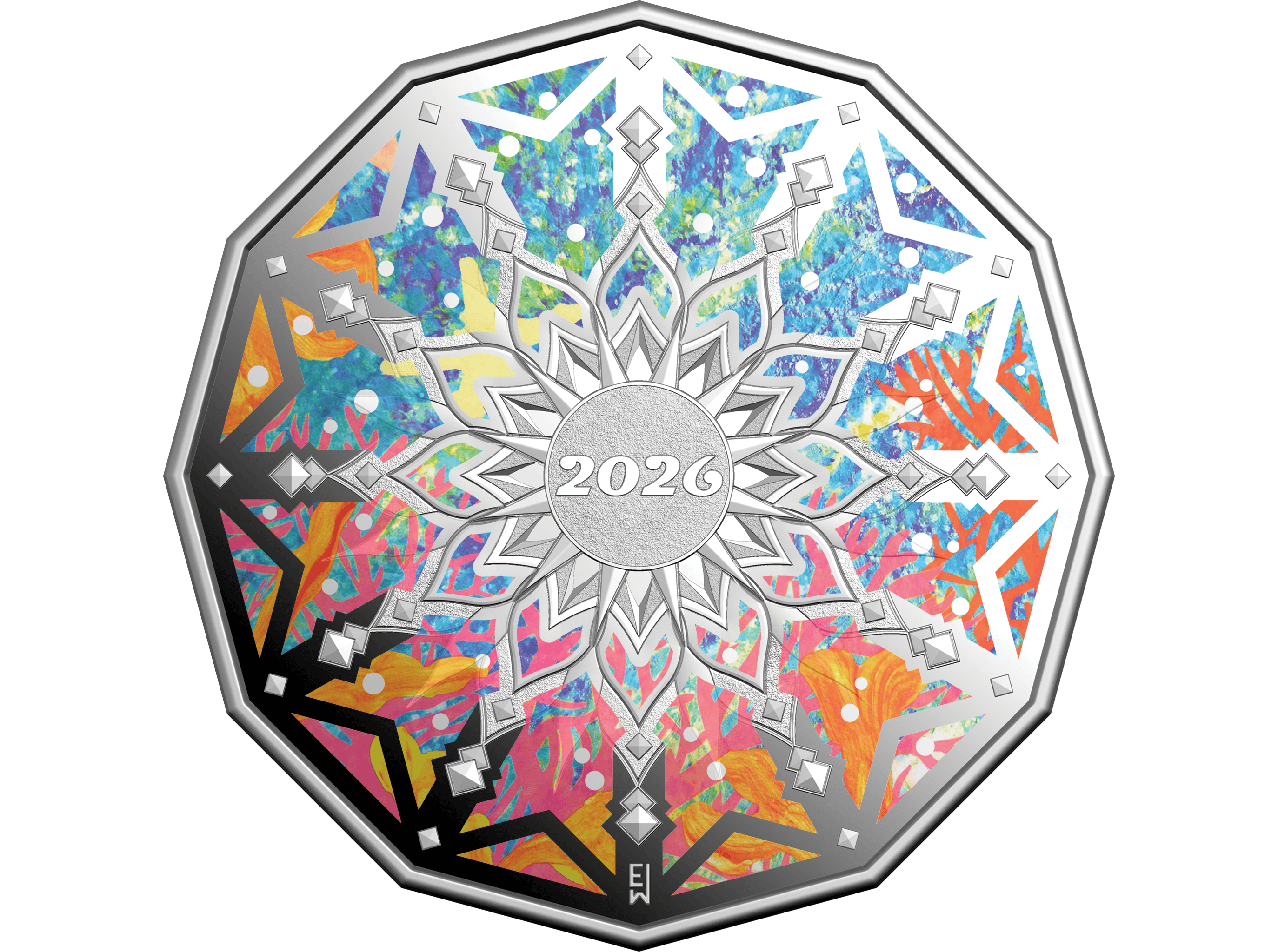 Royal Australian Mint 2026 50c Coloured Silver Proof Coin, Colours of Christmas