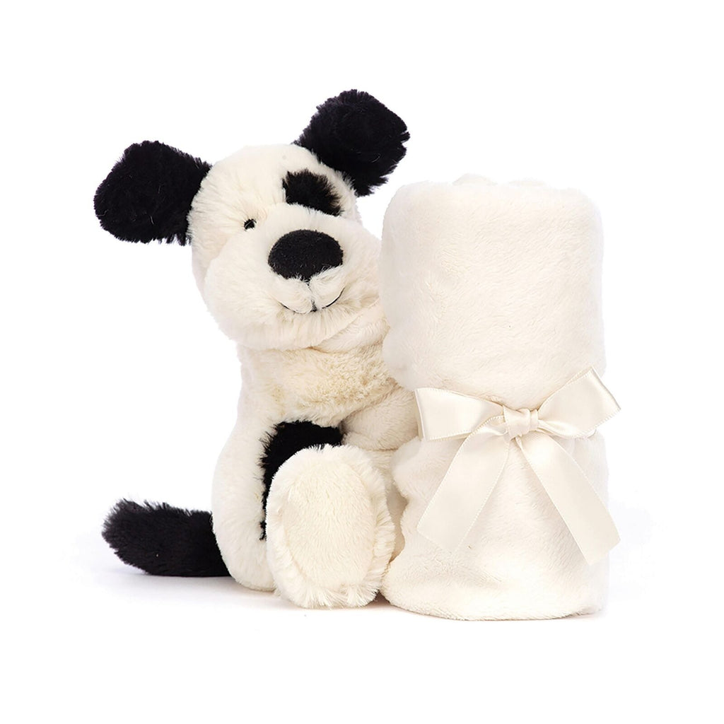 JELLYCAT - BASHFUL PUPPY SOOTHER | BLACK & CREAM