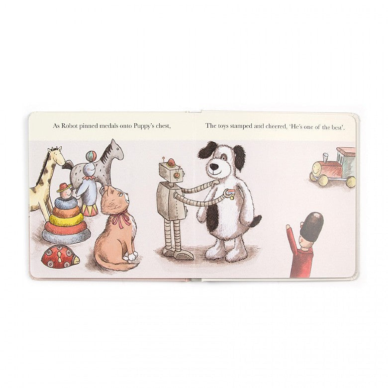 JELLY CAR - SCUFFY PUPPY BOOK | BASHFUL BLACK & CREAM PUPPY