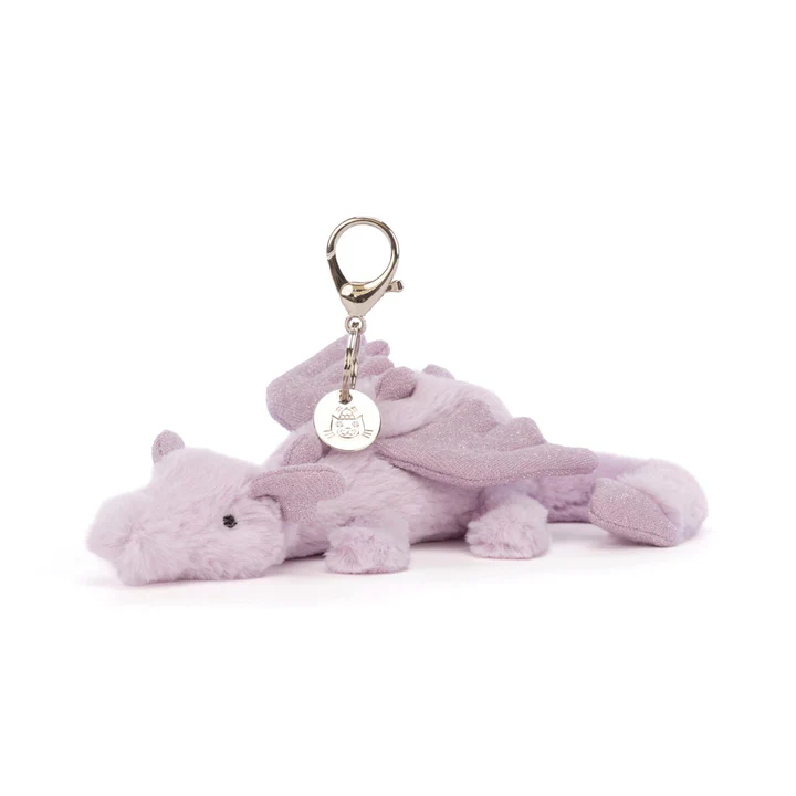 JELLYCAT - LAVENDER DRAGON BAG CHARM