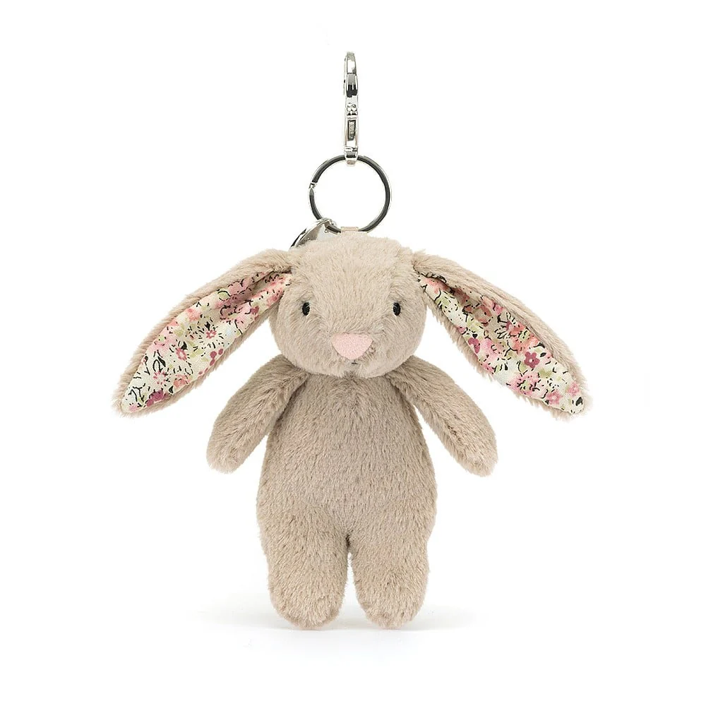 JELLYCAT - BASHFUL BLOSSOM BUNNY BEIGE BAG CHARM