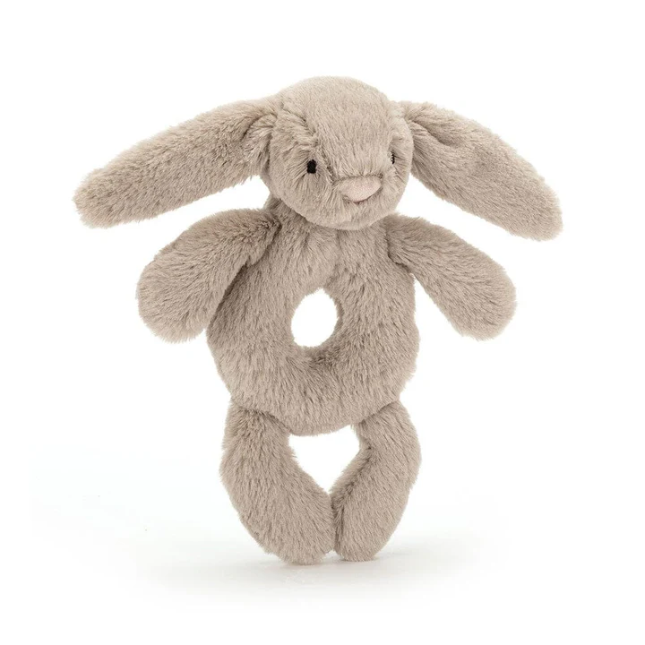 JELLYCAT - BASHFUL BEIGE BUNNY RING RATTLE