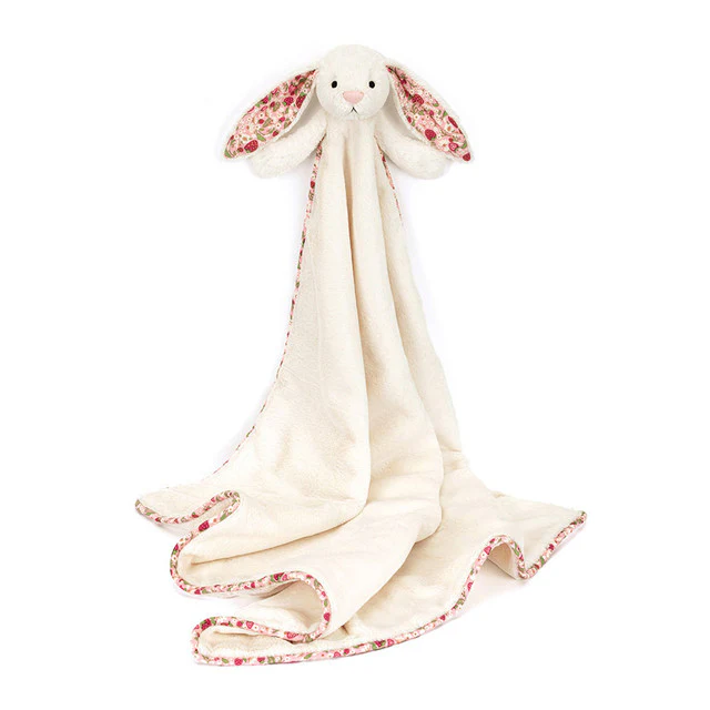 JELLYCAT - BLOSSOM CREAM BUNNY 'BERRY' BLANKIE