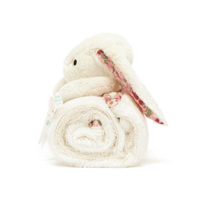 JELLYCAT - BLOSSOM CREAM BUNNY 'BERRY' BLANKIE