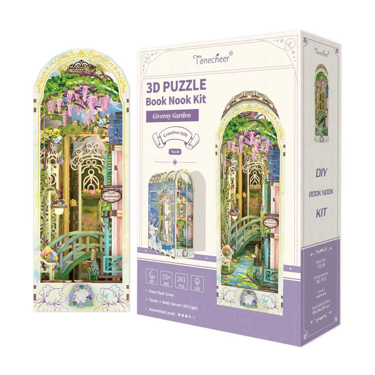 TONECHEER -  BOOK NOOK 3D PUZZLE | GIVERNY GARDEN