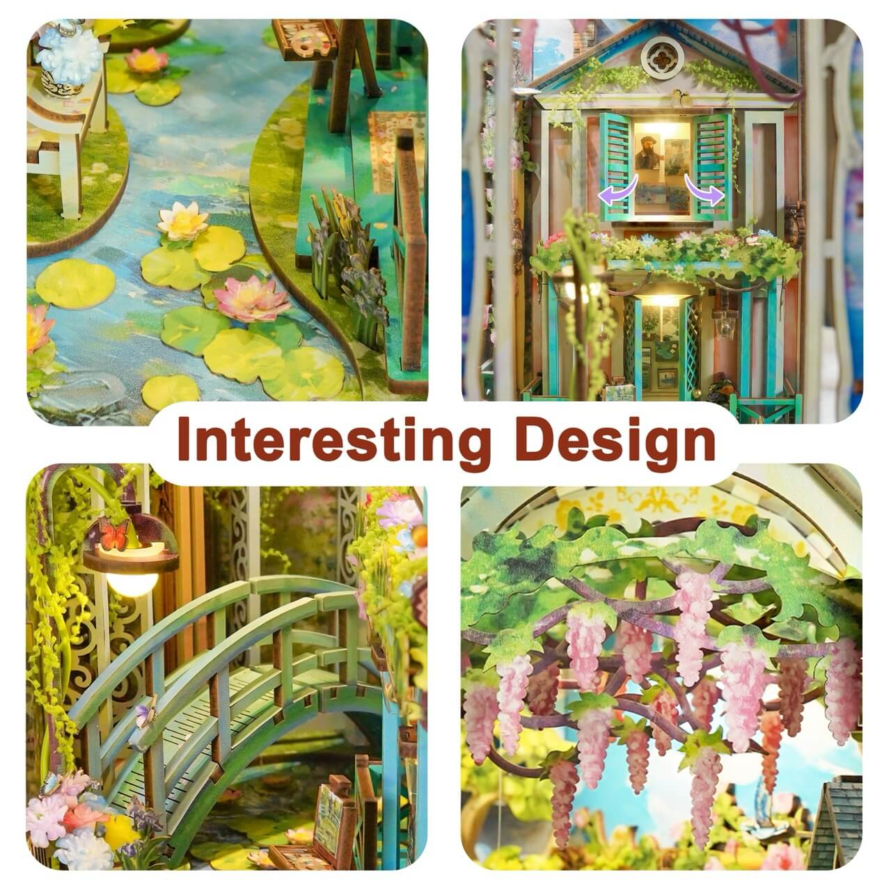 TONECHEER -  BOOK NOOK 3D PUZZLE | GIVERNY GARDEN