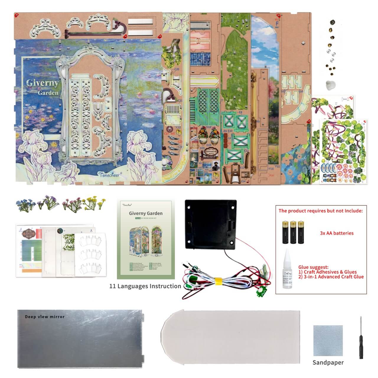 TONECHEER -  BOOK NOOK 3D PUZZLE | GIVERNY GARDEN