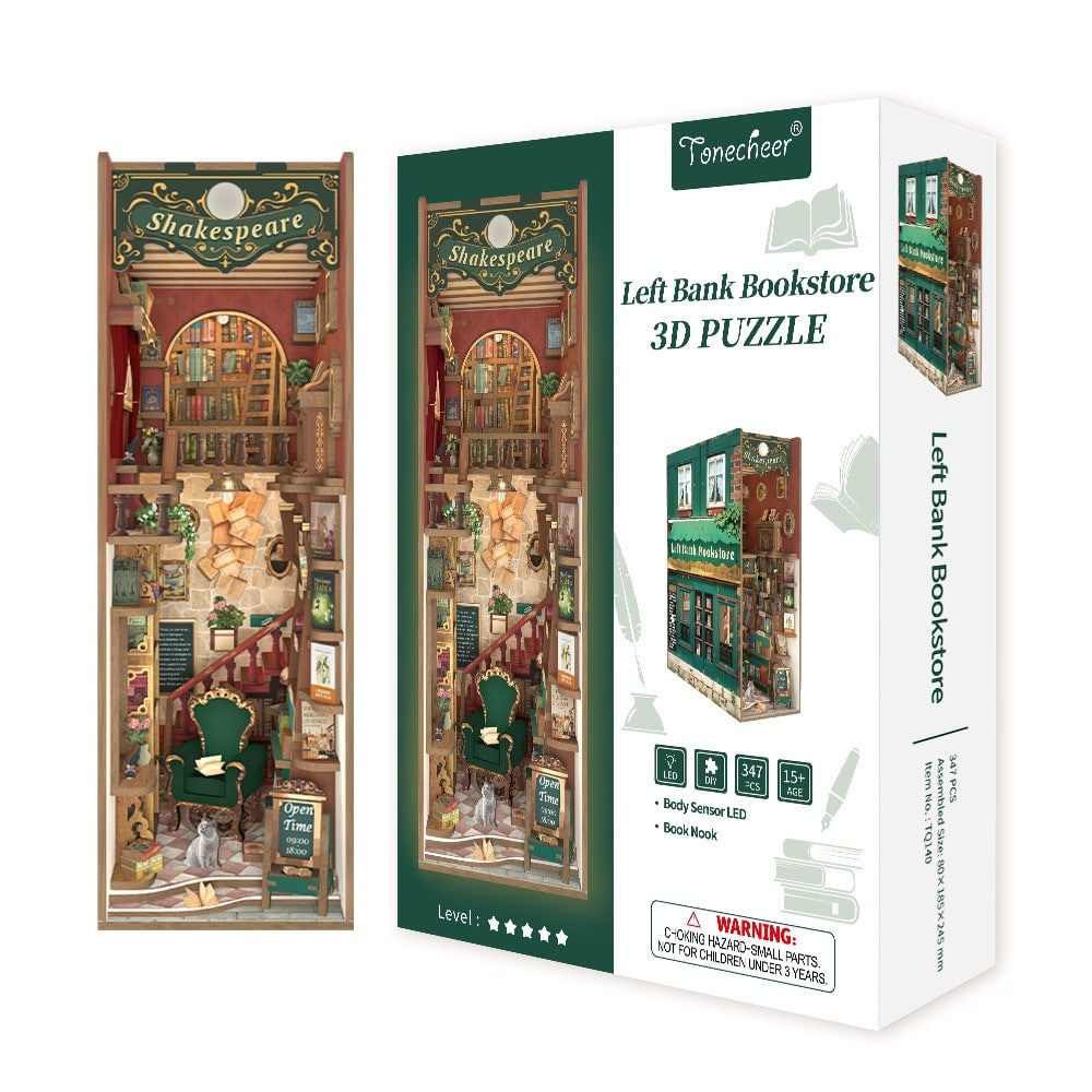 TONECHEER - BOOK NOOK 3D PUZZLE | LEFT BANK BOOKSTORE