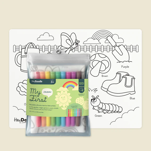 HEY DOODLE - CLASSIC COLOURING & DOODLE MAT | MY FIRST COLOURS