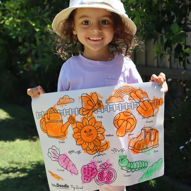 HEY DOODLE - CLASSIC COLOURING & DOODLE MAT | MY FIRST COLOURS