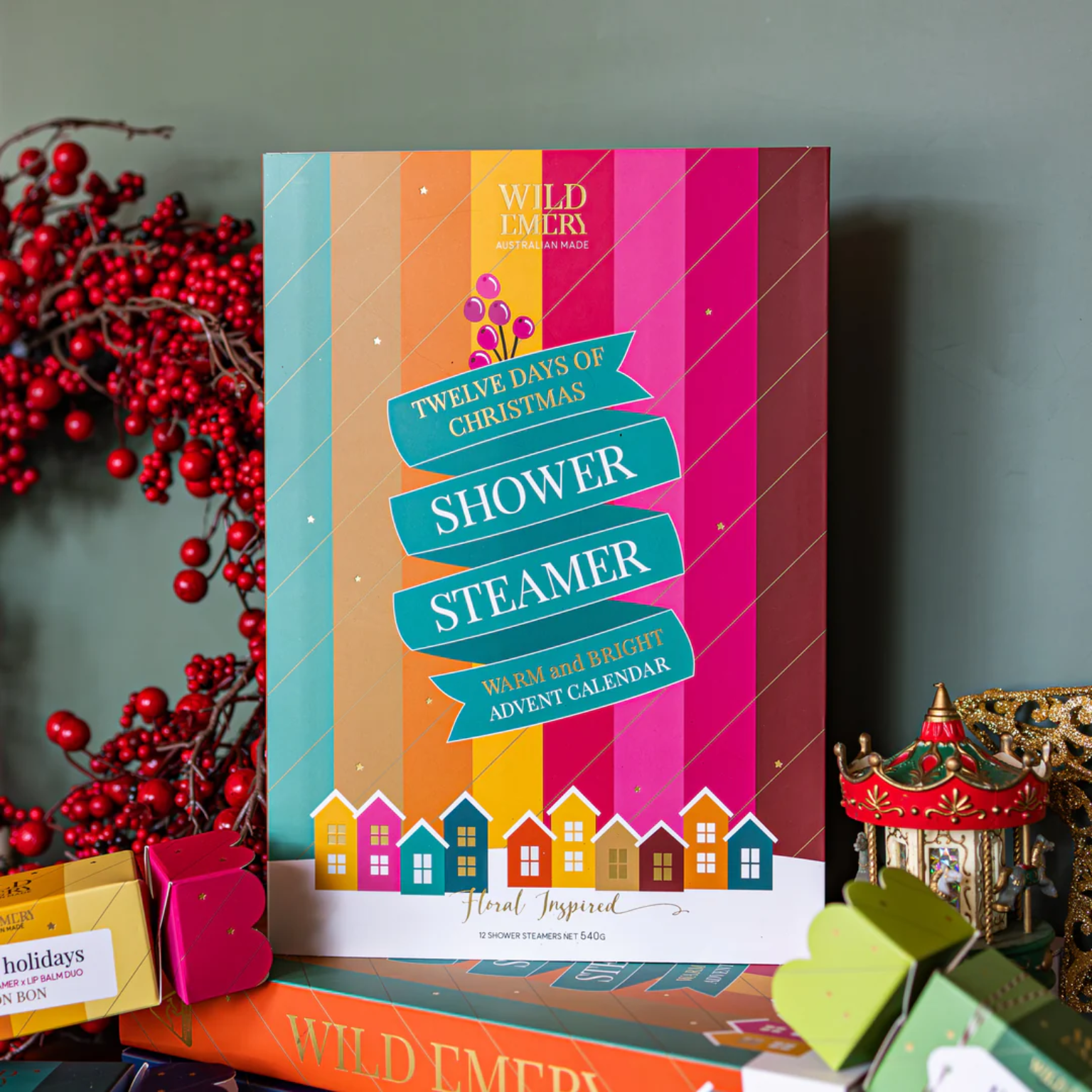WILD EMERY - WARM AND BRIGHT  |12 DAYS OF CHRISTMAS SHOWER STEAMER ADVENT CALENDAR