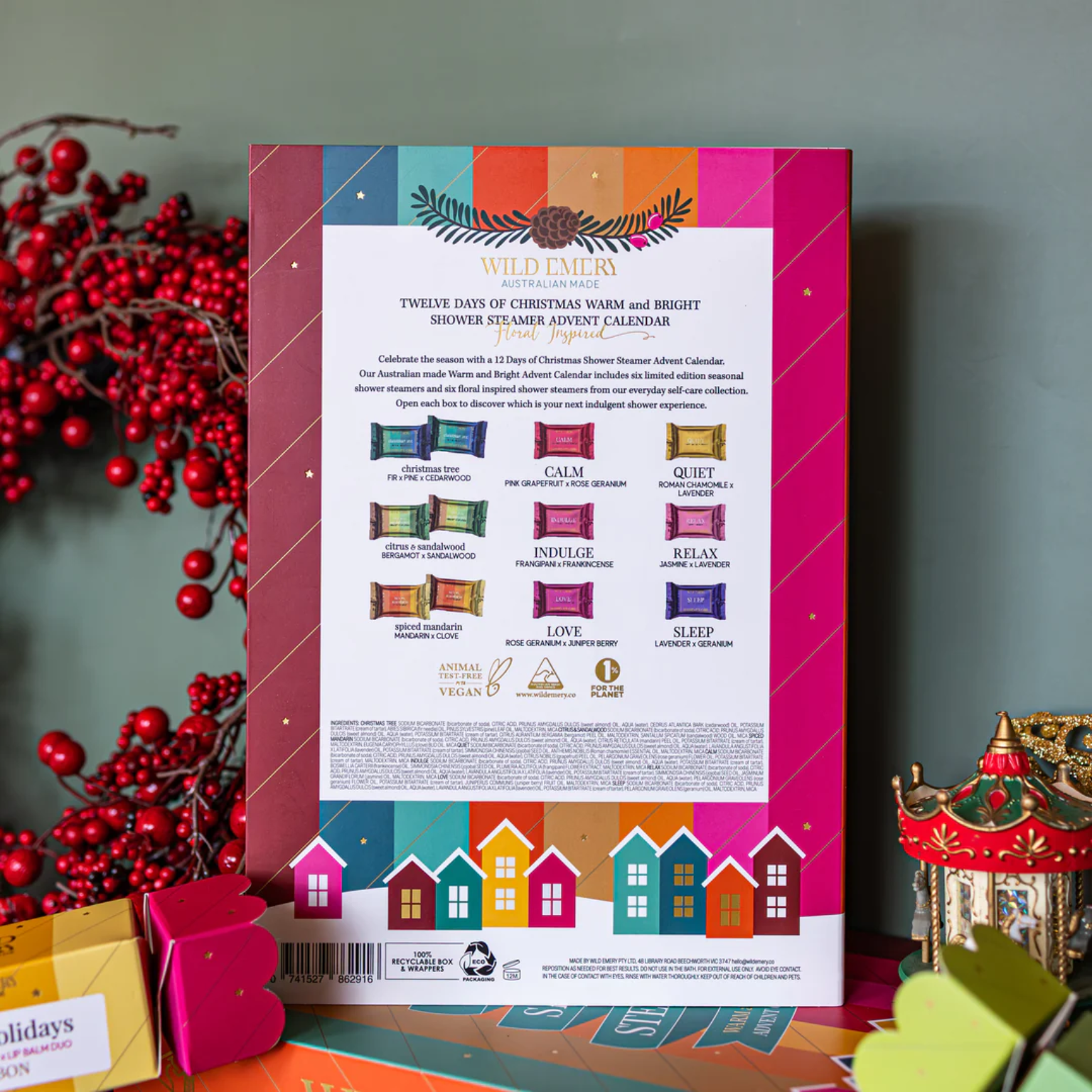 WILD EMERY - WARM AND BRIGHT  |12 DAYS OF CHRISTMAS SHOWER STEAMER ADVENT CALENDAR