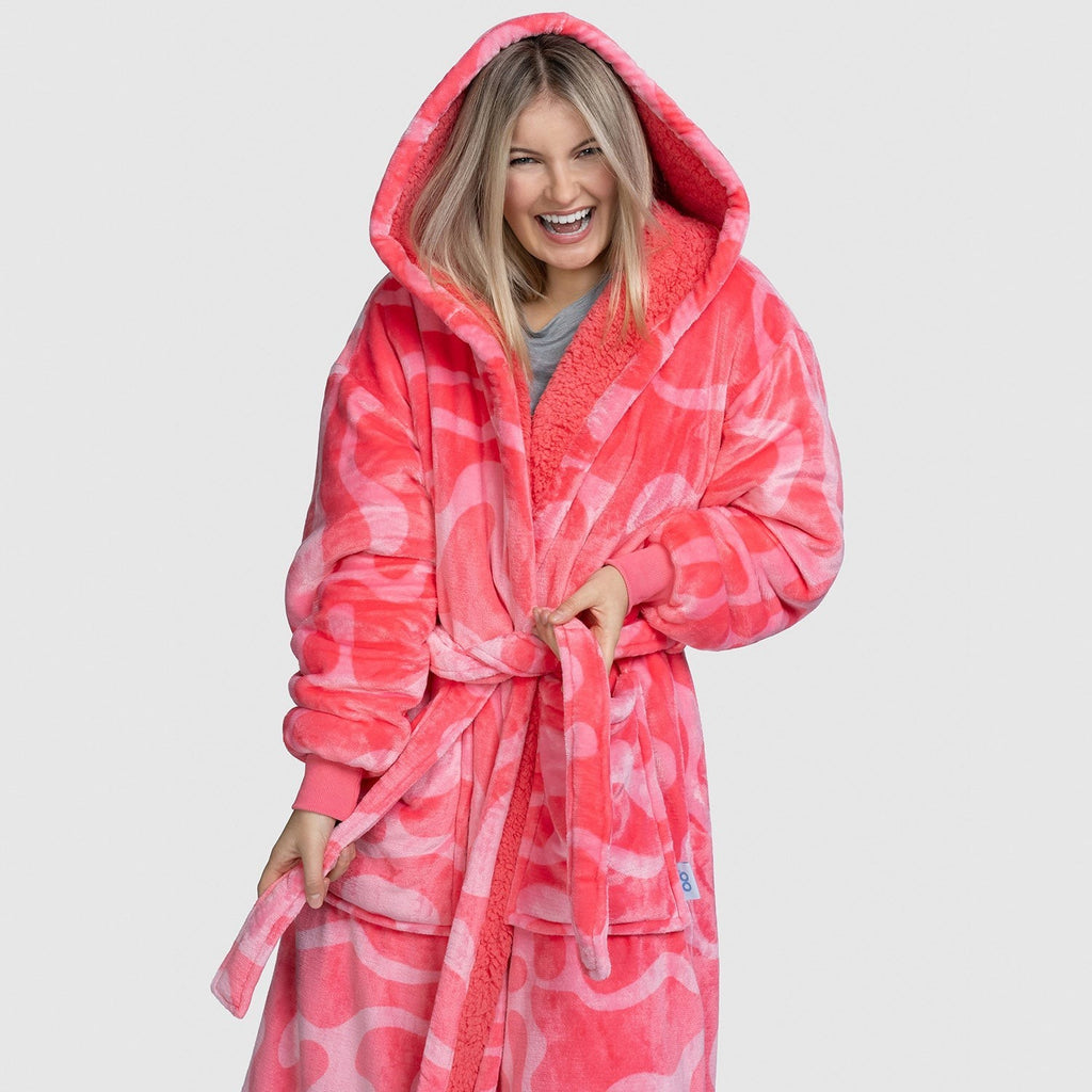 THE OODIE - DRESSING GOWN | PINK SWIRL | S/M