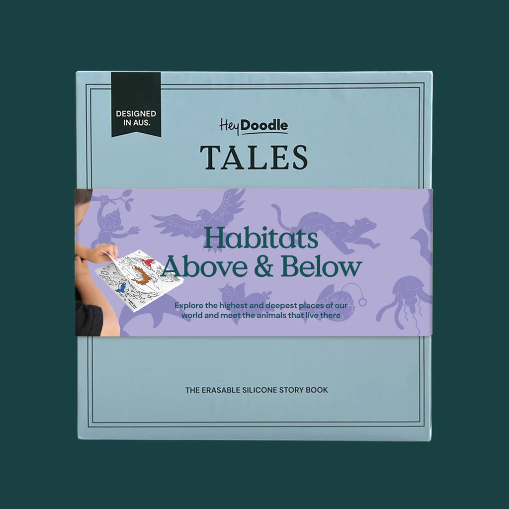 HEY DOODLE - ERASABLE SILICONE STORY BOOK | HABITATS ABOVE & BELOW