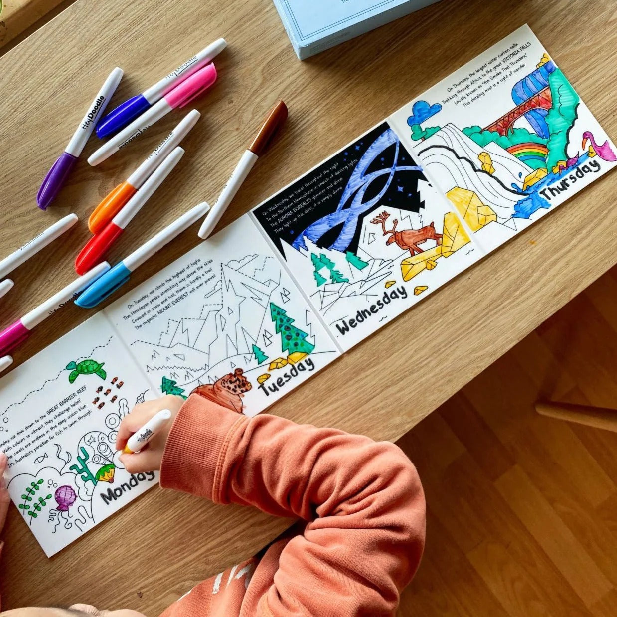 HEY DOODLE - ERASABLE SILICONE STORY BOOK | NATURAL WONDERS