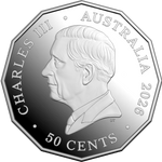 Royal Australian Mint 2026 50c Coloured Silver Proof Coin, Colours of Christmas