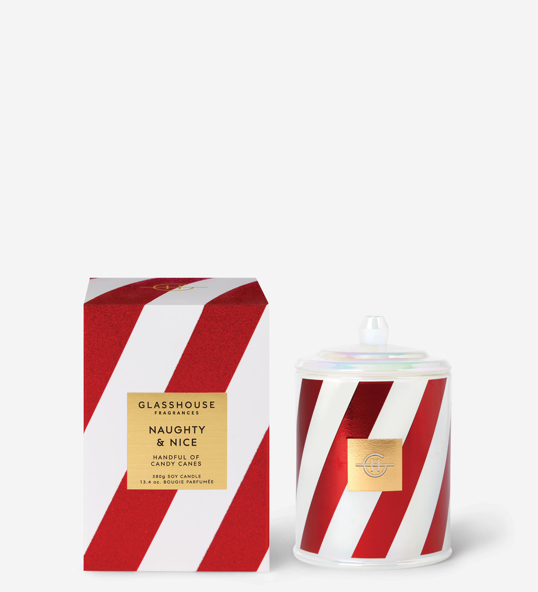 Glasshouse 380g Christmas Candle Naughty and Nice