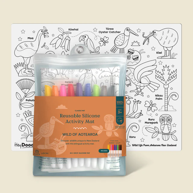 HEY DOODLE - CLASSIC COLOURING & DOODLE MAT | WILD OF AOTEAROA