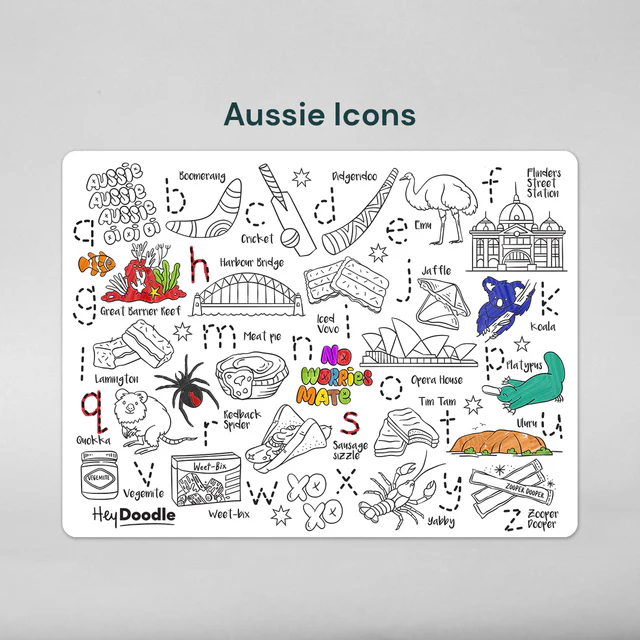 HEY DOODLE - REUSABLE MINI MAT | AUSSIE ICONS