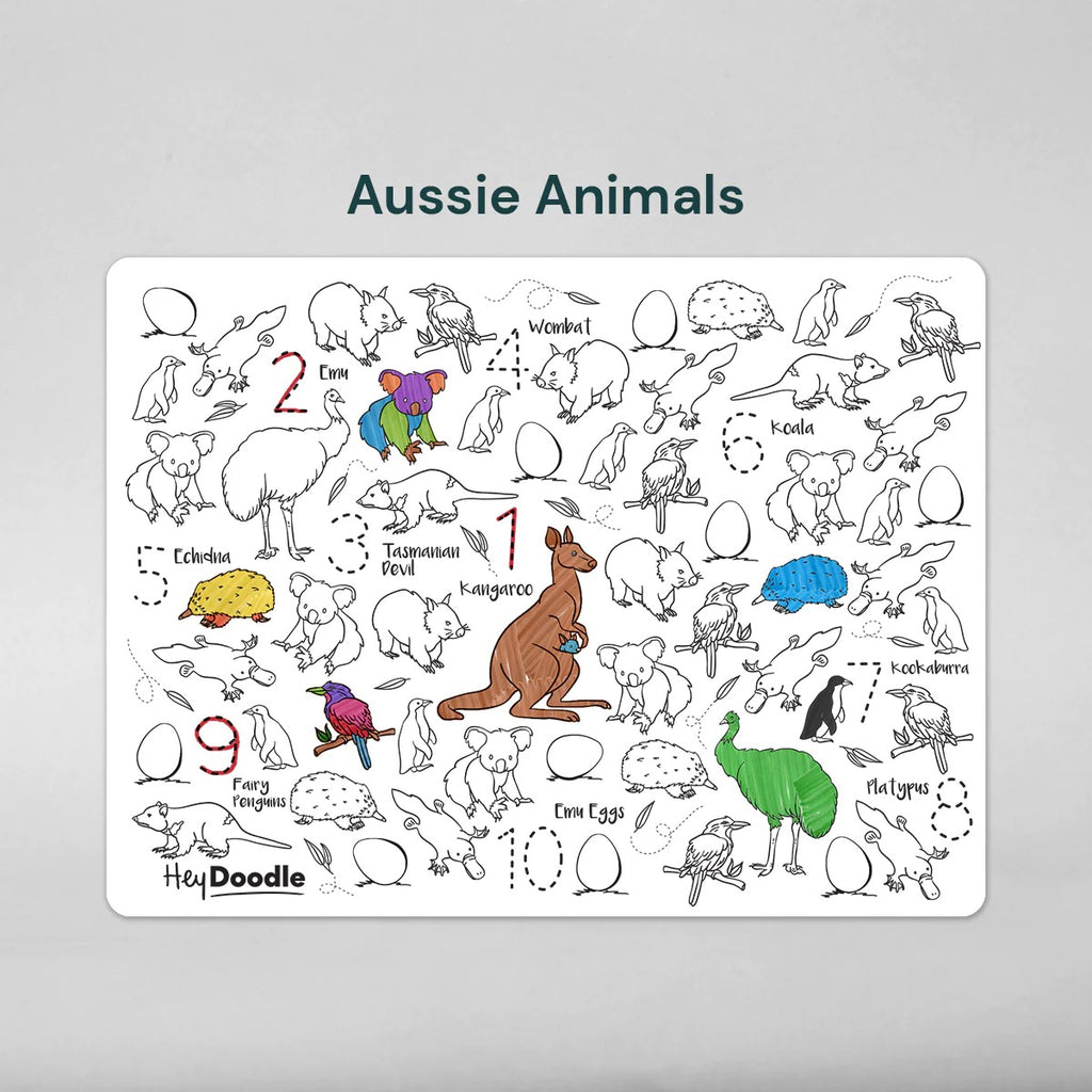 HEY DOODLE - REUSABLE SILICONE MAT | AUSSIE ANIMALS